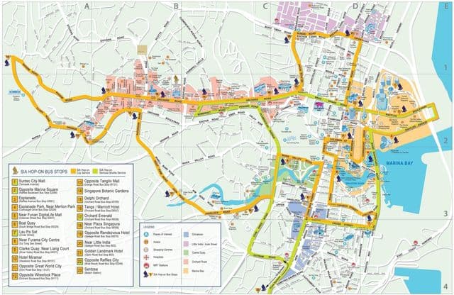 Mapa do centro da cidade de Cingapura