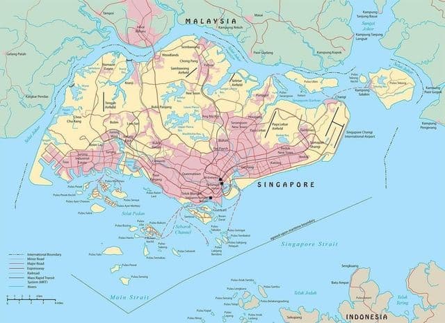 Mapa da cidade de Cingapura