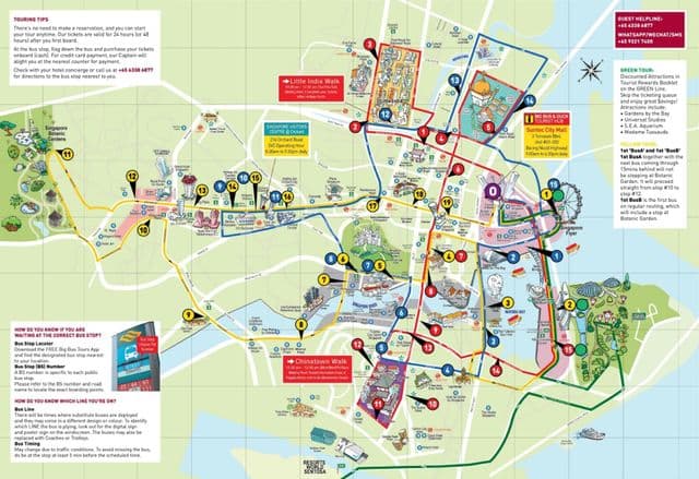 Mapa de Cingapura Big Bus