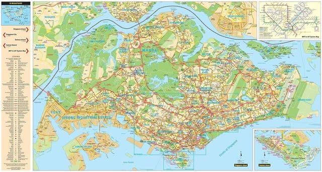 Mapa dos bairros de Cingapura