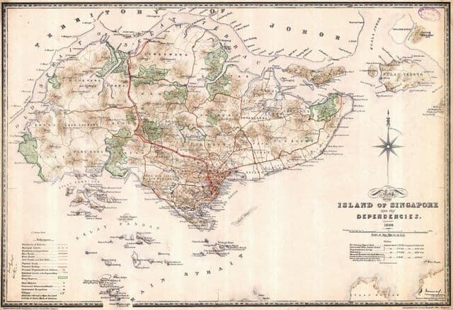 Mapa histórico de Cingapura