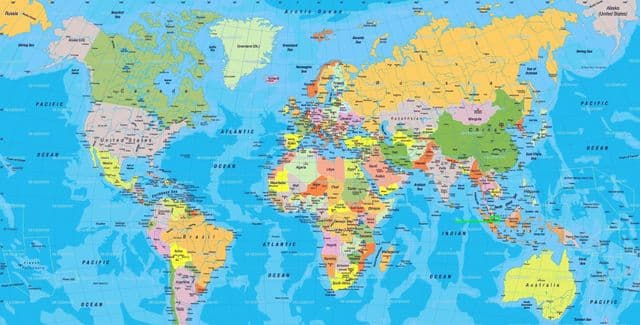 Localização de Cingapura no mapa mundial