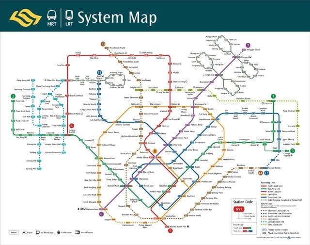 Mapa da estação de metrô de Cingapura